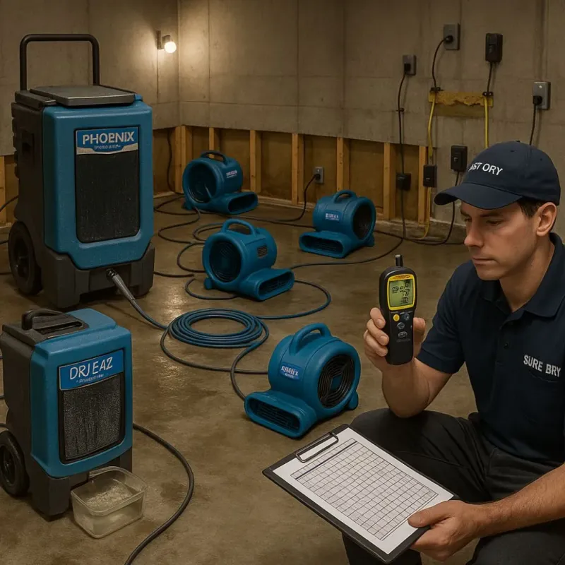Structural Drying and Dehumidification process in Oak Park, IL